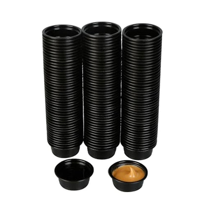 Plastic Gecko Feeding Cups, 0.5 oz Small Terrarium Bowls Reptiles Food Water Feeder Ledge Cups for Lizars,Bearded Dragon,Snake,Frogs (300Pack Black)