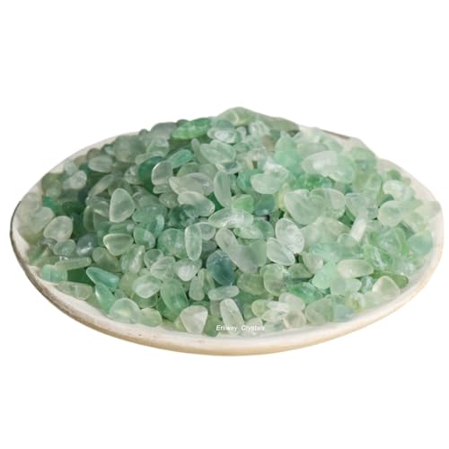 Erliway Green Fluorite Crystal Chips Bulk for Vase Filler, 0.5 lb 7-9 mm | Natural Crushed Crystal Stone for Spell Jar, Aquarium Gravel, Reiki Healing Meditation, Jewelry Making, Resin Art, Home Décor - color: Green Fluorite