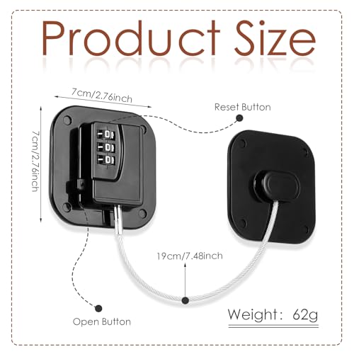 Refrigerator Lock, Combination Lock for Refrigerator Cabinets, Drawers, Heavy Duty Fridge Lock, Easy Install No Keys Needed, Black (Black-6Pack) - color: Black-6Pack