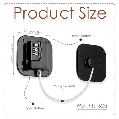 Refrigerator Lock, Combination Lock for Refrigerator Cabinets, Drawers, Heavy Duty Fridge Lock, Easy Install No Keys Needed, Black (Black-6Pack) - color: Black-6Pack