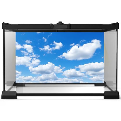 Blue Sky Aquarium Background Tiny Cloudy Cumulus Fish Tank Background White Clouds in Clear Blue Sky Reptile Tank Backgrounds Cloudy Blue Skys Reptile Enclosure Backgrounds Wallpaper Poster 24x12in - color: Blue_White, size: 24(W)x12(H)inches/ 60(W)*30cm(