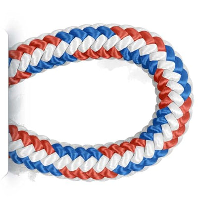 16-Strand 1/2 in (12.7 mm) Arborist-16™ Arborist Rope - 7000 lb MBS - Static Climbing Rope - Rescue Operations - High Visibility - 150 ft - Sewn Eye - Red White Blue - Made in The USA - size: 150 ft - Sewn Eye, style: Red White Blue