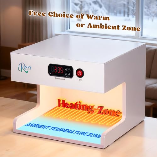 Moongiantgo Thermostat-Controlled Reptile Enclosure 11.89x12.01x9.25 Inch | Detachable Leopard Gecko Tank Heating Habitat, Front Opening Acrylic Terrarium for Crested Gecko, Small Pets, Air Flow&Latch
