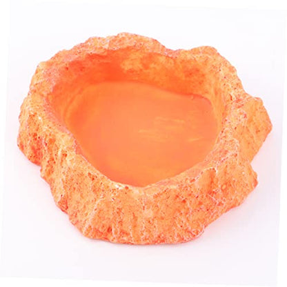POPETPOP Reptile Feeder Bowl for Lizard Turtle Skid-Resistant Easy-Clean Odorless Food Water Storage Basin