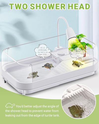 Moonorange Large Turtle Tank Kit, Turtle Tank Starter Kit with Multi-Function Areas - color: White (Large Kit)