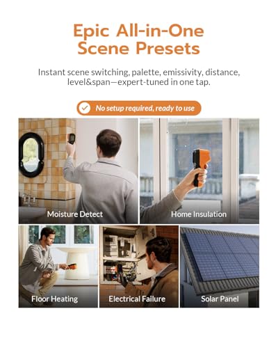 GT16S Thermal Camera,AI Scene Detection,Thermometer Mode | -4°F-1202°F, Temp Alarm, 240×240 UIRA-IR Resolution, Infrared Camera, 11h Runtime, Thermal imager for HVAC Home Inspection