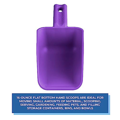 Vikan Remco 63008 Color-Coded Plastic Hand Scoop - BPA-Free Food-Safe Kitchen Utensils, Restaurant and Food Service Supplies, 16 oz, Purple - size: 16 oz