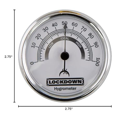 Lockdown Vault Hygrometer for Monitoring Humidity and Moisture Control in Gun Vault, Safe, Storage
