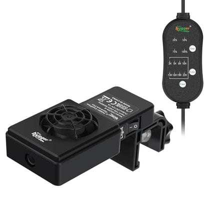 hygger Small Aquarium Cooling Fan Quiet Fish Tank Chiller with Adjustable Speed & Timer Aquarium Cooler for Axolotl Tank/Terrarium/Saltwater/Freshwater Accessories Up to 5 Gallon - size: Mini Fan