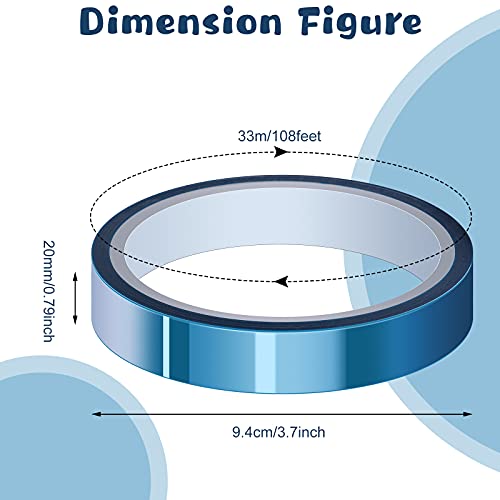 Outus 6 Rolls 20mm High Temperature Tape Heat Vinyl Press Tape Heat Resistant Sublimation 3D Printing for Transfer Electronics Masking - size: 20 mm