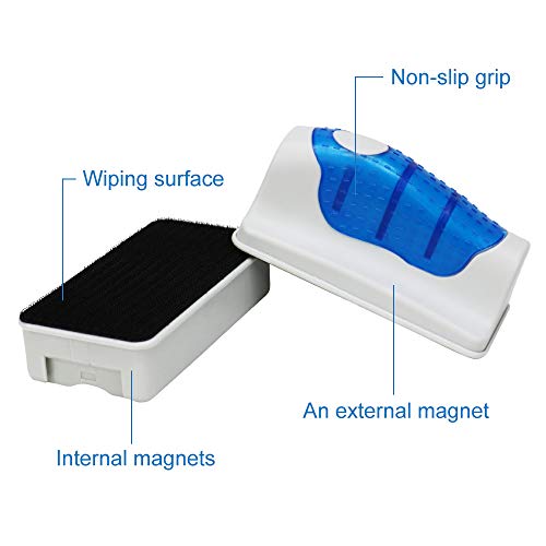 Jasonwell Magnetic Aquarium Fish Tank Glass Algae Glass Cleaner Scrubber Floating Clean Brush(XL) - color: Blue, size: XL