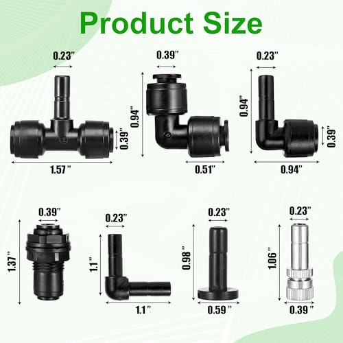 14 Pack Single-Head 1/4 Reptile Mister Nozzles Kit,Reptile Misting | 1/4"Reptile Misting System Fittings,360 Degree Adjustable Misting Spray Nozzles for Aquarium,Vivarium,Plants, Amphibians - size: Single-Head*2