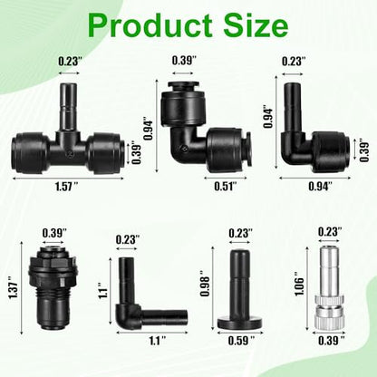 14 Pack Single-Head 1/4 Reptile Mister Nozzles Kit,Reptile Misting | 1/4"Reptile Misting System Fittings,360 Degree Adjustable Misting Spray Nozzles for Aquarium,Vivarium,Plants, Amphibians - size: Single-Head*2