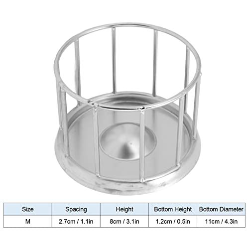 Reptile Food Dish,Reptile Food Bowl, Round Railing Shape Tortoise Water Bowl Tortoise Food Dish, Stainless Steel Tray Dispenser, Water Tray Pet Supplies for Home Tortoise Pet Store (M) - size: Medium