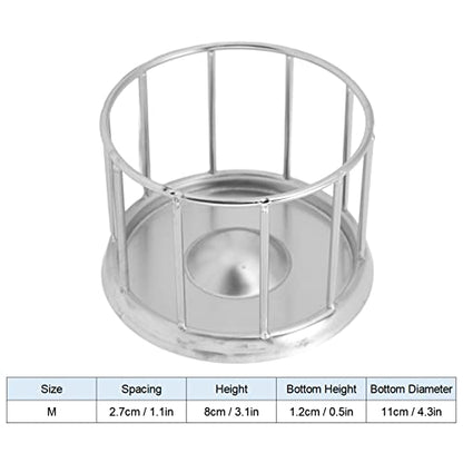 Reptile Food Dish,Reptile Food Bowl, Round Railing Shape Tortoise Water Bowl Tortoise Food Dish, Stainless Steel Tray Dispenser, Water Tray Pet Supplies for Home Tortoise Pet Store (M) - size: Medium