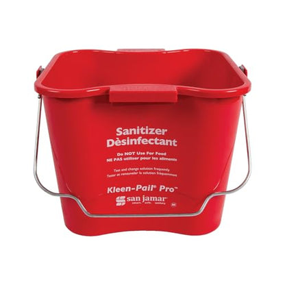 San Jamar Kleen-Pail Pro, Bucket with Handle for Cleaning Products in Commercial and Home Setting, 6 Qts, 1 Count, Red - size: 6 Quarts