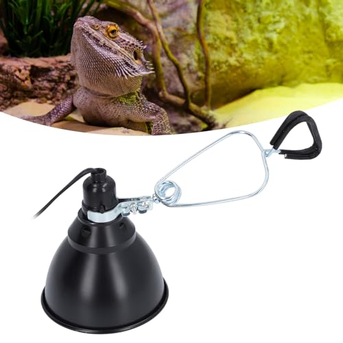 Ejoyous Reptile Light Fixture, Deep Dome Reptile Heat Lamp Fixture with 360 Degree Rotation for E27 UVA UVB Bulb, Ceramic Heat Emitters for Bearded Dragon Snake Chameleon Lizard