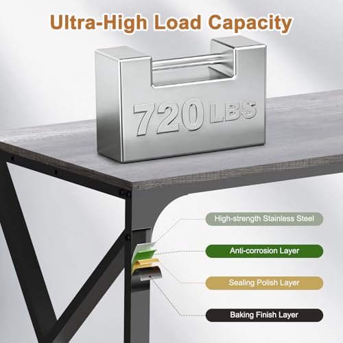fishkeeper Heavy Duty 50 Gal Aquarium Stand with Charging Station, 720LBS | High Load-Bearing Capacity Fish Tank Stand, 2-Tier Storage Shelves with USB Ports & Outlets for Reptile/Turtle/Terrarium Tank - size: 50 Gallon with Power Outlet