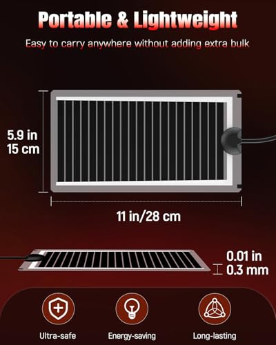 Pawfly 14 W Reptile Heat Pad 11 x 5.9 Inch Reptile Heating Pad Under Tank Terrarium Safe Fast Heating Mat Heat Mat for Turtles Frogs Snakes Lizards Geckos Hermit Crabs Spiders & Other Reptiles - size: 14W ( 11 x 5.9 Inch)