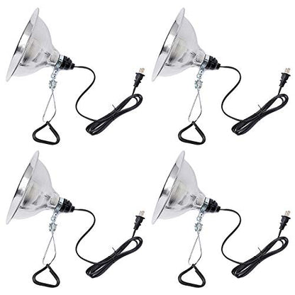 Simple Deluxe Clamp Lamp Light Socket with 8.5 Inch Aluminum Reflector, Suit for Max 150 Watt Lamp (No Bulb Included) with 18/2-Gauge 6 Feet Cord, 4-Pack - size: 8.5 Inch (150 Watts), style: 4-Pack