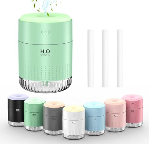 SZO Plant Humidifier Indoor, 500ml Green with Colorful Lights | Small Humidifiers for Plants, Travel, Bedroom, Office Desktop, Baby Room - color: Green