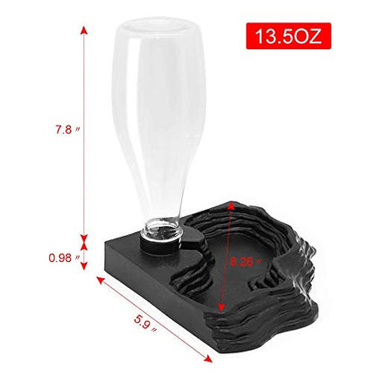 SLSON Reptile Water Feeder Automatic Water Dispenser Waterer 13.5Oz Feeding Accessories for Turtle Bearded Dragons Lizards Geckos for Terrarium Tank
