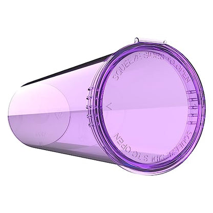 60 Dram CR Plastic Packaging Pop Top Containers - Child Resistant Travel Holder Vial Bottles - 75 qty (Translucent Purple) - color: Translucent Purple