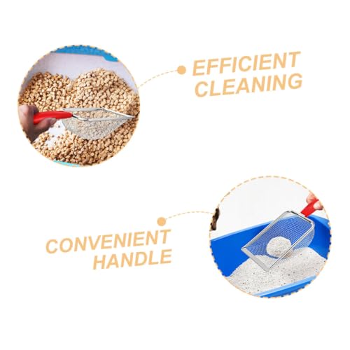 Mipcase Cat Litter Scoop Durable Stainless Steel Poop Scooper for Cat Litter Boxes Mesh Design for Precision Cleaning Corner Reach for and Reptile Habitats