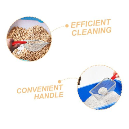 Mipcase Cat Litter Scoop Durable Stainless Steel Poop Scooper for Cat Litter Boxes Mesh Design for Precision Cleaning Corner Reach for and Reptile Habitats