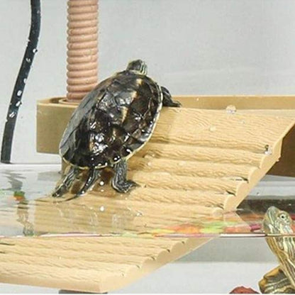 Turtle Platform,7x6x3.5inTurtle, Decorative Reptile Frog Pier Floating basking platform Tank with ramp ladder for Aquariums Tank