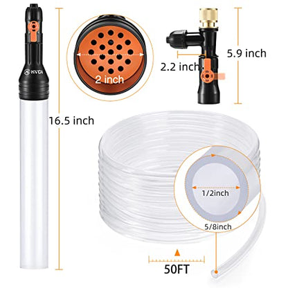 enomol Gravel Vacuum for Aquarium Water Changer Fish Tank Cleaning Tools,Siphon Universal Quick Pump Aquarium Water Changing (50ft) - size: 50ft
