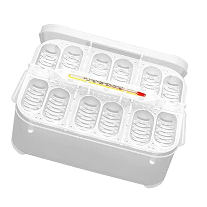 Reptile Incubation Box Reptile Incubator Egg Tray Hatching Box with 12 Grids for Turtle Gecko Lizards Mane Reptile Egg Incubators