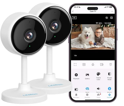 litokam Indoor Camera, Cameras for Home Security with Night Vision, Pet Camera with Phone App, 2K Indoor Security Camera, Motion Detection, 2-Way Audio, WiFi Camera Home Camera Compatible with Alexa - size: 2K