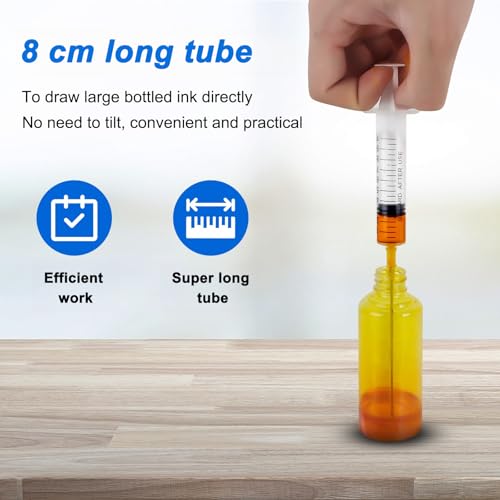6 Pack-10ml injection Syringe with 16 Ga Metal Distribution Tubes and Soft Plastic Tube Suitable for Scientific Labs and Industrial Dispensing, Glue Application, Ink, Liquid Dispensing and Measuring, Pet Food Feeding, Refilling Ink Cartridges or CISS - si