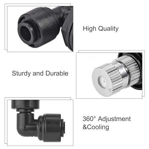 CozyCabin Double Reptile Mister Nozzles, 1/4'' Reptile Misting Spray Nozzle 360 Degree Adjustable Detachable Nozzle - Fine Mist Fogger for Terrarium, Aquarium Rainforest - size: Dual Head