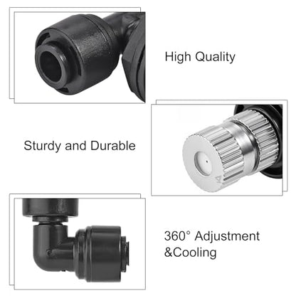 CozyCabin 2Pcs Double Reptile Mister Nozzles, 1/4'' Reptile Misting Spray Nozzle 360 Degree Adjustable Detachable Nozzle - Fine Mist Fogger for Terrarium, Aquarium Rainforest - size: 2pc Dual Head