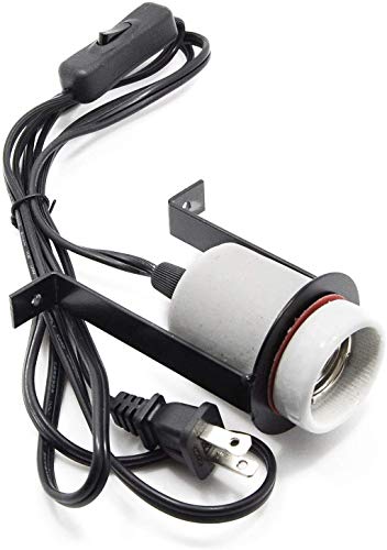 Reptile Ceramic Heat Lamp Holder Pet Heater Bracket for Heat Lamp Bulb 300W(Bulb Not Included)