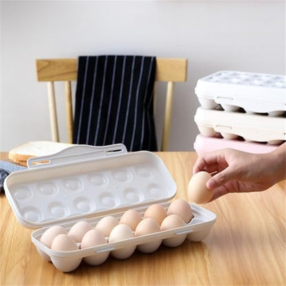 Portable Egg Storage Box With 18 Grids Egg Protector Case Tray Container Secure Egg Transport Outdoor Trips And Activities(12 Grey) - size: 12 Grey