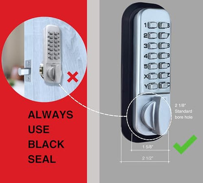 JOUNJIP Mechanical Deadbolt Lock - Keyless Entry Door Lock - Code NOT Required When Locking – 100% Mechanical with Flat Spindle, Thumb Turn Door Knob - Matte Black [Upgraded 2025] - color: Matte Black