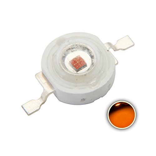 CHANZON 10 pcs High Power Led Chip on Board 3W Amber | (400mA - 500mA / DC 2V - 2.4V / 3 Watt) Super Bright Intensity SMD COB Light Emitter Components Diode Bulb Bead DIY Lighting - color: K) Amber (595nm)