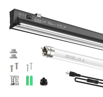 T5 HO Reptile Light Fixture Combo Kit 10.0 UVB Light for Reptiles Terrarium | 22 Inch Tube 5.0 & 10.0 UVB Output, 24W Reptiles Light Bar UVA UVB Desert Lamp for Turtle Lizard Bearded Dragon Tank