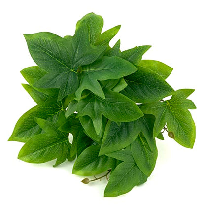 Fake Sweet Potato Vine, Reptile Climbing Hanging Suction Plants | For Crested Gecko Lizard Snake Terrarium Habitat - color: Fake Sweet Potato Vine