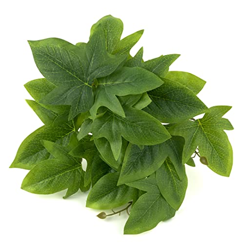 Fake Sweet Potato Vine, Reptile Climbing Hanging Suction Plants | For Crested Gecko Lizard Snake Terrarium Habitat - color: Fake Sweet Potato Vine