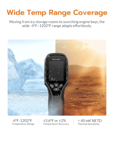 GT24S 320×240 UIRA-IR Thermal Camera with Thermometer Mode | 256×192 IR Sensor, Lightweight 198g Thermo Camera for HVAC & Home Inspection, 10h Battery Life, -4°F-1202°F, NETD<40mK, 25Hz