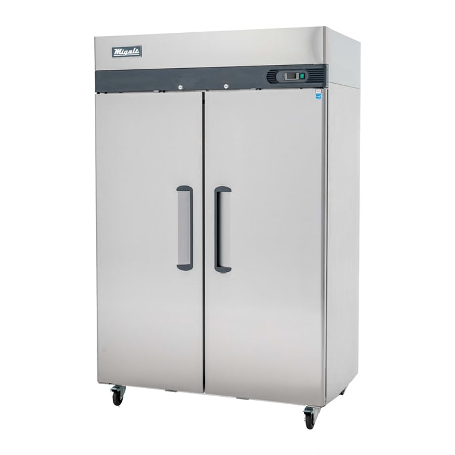 C-2F-HC Two Door Reach-In Freezer, 49 cu/ft, Stainless Steel Interior and Exterior, Auto Defrost, Digital Temperature Display, Door Locks