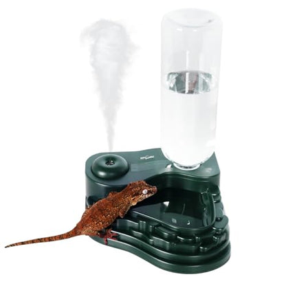 REPTI ZOO Water Feeder and Fogger, 2 in 1 Reptile Humidifier with Water Bowl, Automatic Water Dispenser for Chameleon Frog Lizard Gecko