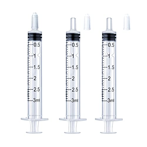 3ml Syringe for Liquid, Oral, Scientific Labs, Measurement, Dispensing, with Cap- 3 Pack 3ml Syringes - style: 3 ml