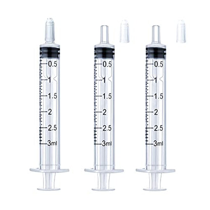 3ml Syringe for Liquid, Oral, Scientific Labs, Measurement, Dispensing, with Cap- 3 Pack 3ml Syringes - style: 3 ml