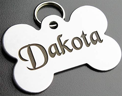 DEEP Engraved Premium Dog & Cat ID Tag – Personalized, Stainless Steel, Long-Lasting Durability - XL Bone 1-1/3"x2 (2-Side Engraving) - style: XL BONE 1-1/3"x2" (2-Side Engraving)