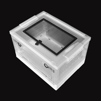 Reptiles Keeper Tanks with Removable Lid and Feeding Port Enclosure Ventilated Design Portable Reptiles Feeding Station